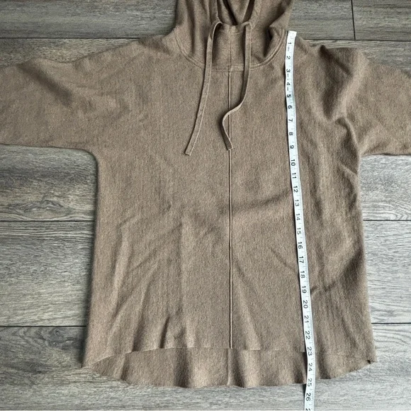 Women’s Quince Eco-Knit Milano Stitch Pullover Hoodie Sweater Taupe Brown Sz M - Picture 5 of 10